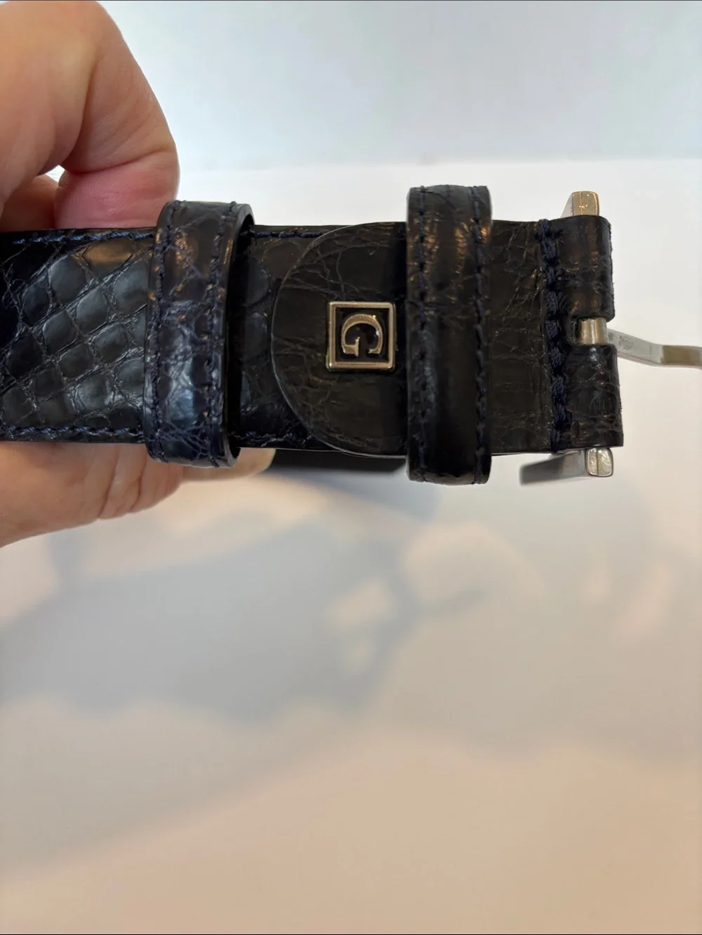 Giorgio's Palm Beach Crocodile Men's Belt Big/Tall Blue Size 50 NWOT